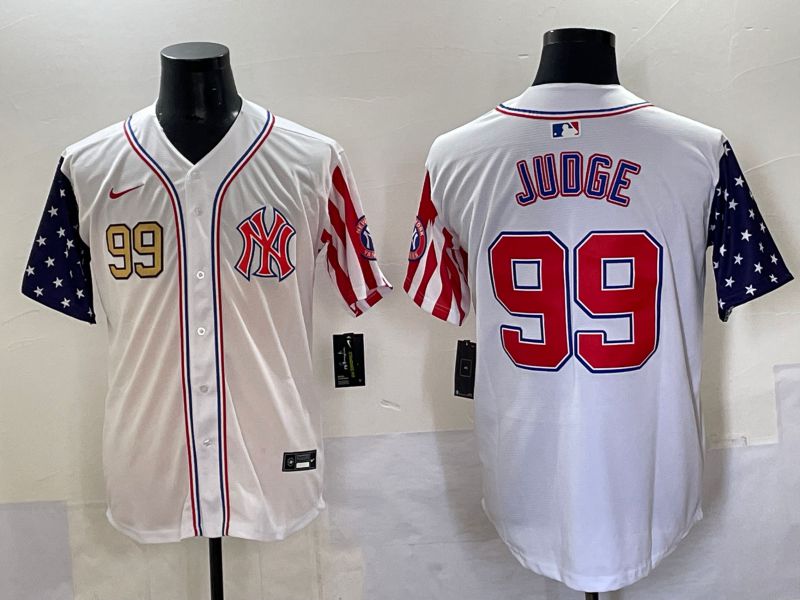 Men New York Yankees #99 Judge White a generation of national flags Jointly Name 2025 Nike MLB Jersey style 2